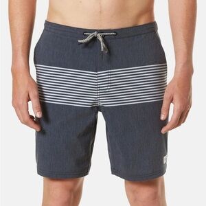 Katin Roam Hybrid Trunk Swim Boardshorts size 34 Navy Stripe Resortwear